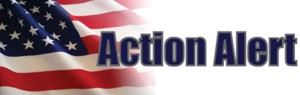action alert with american flag